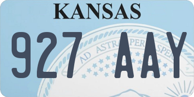 KS license plate 927AAY