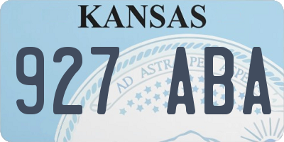 KS license plate 927ABA