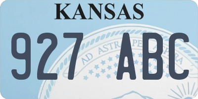 KS license plate 927ABC