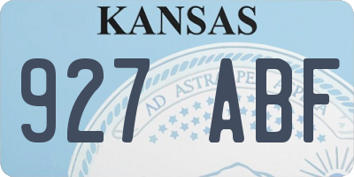 KS license plate 927ABF