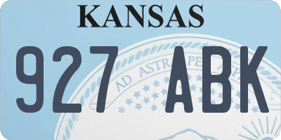 KS license plate 927ABK