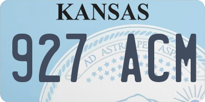 KS license plate 927ACM