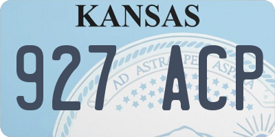 KS license plate 927ACP