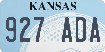KS license plate 927ADA