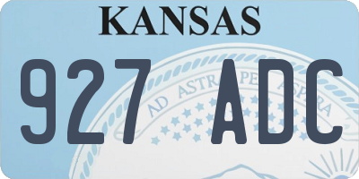 KS license plate 927ADC
