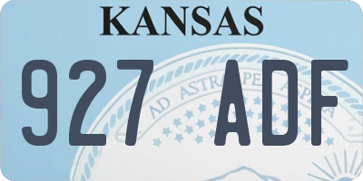 KS license plate 927ADF