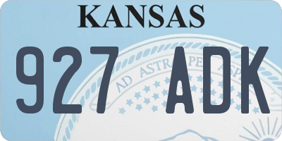 KS license plate 927ADK