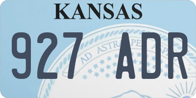 KS license plate 927ADR