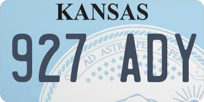 KS license plate 927ADY