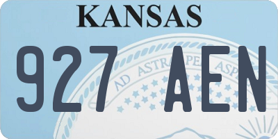 KS license plate 927AEN