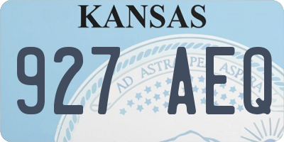 KS license plate 927AEQ