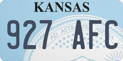 KS license plate 927AFC
