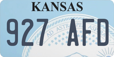 KS license plate 927AFD