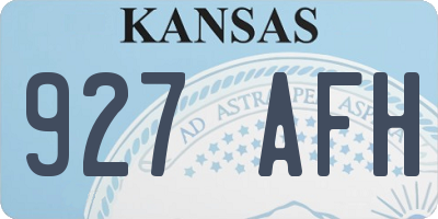 KS license plate 927AFH