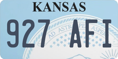 KS license plate 927AFI