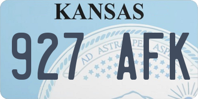 KS license plate 927AFK
