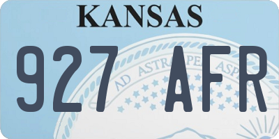 KS license plate 927AFR