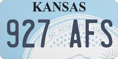 KS license plate 927AFS