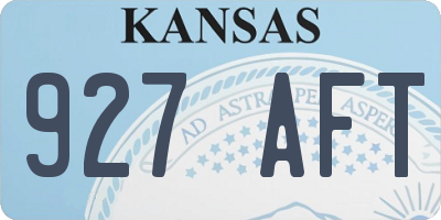 KS license plate 927AFT