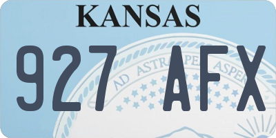 KS license plate 927AFX