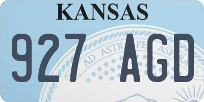 KS license plate 927AGD