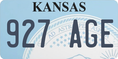 KS license plate 927AGE