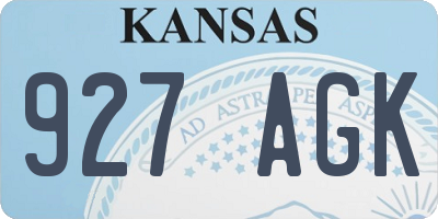 KS license plate 927AGK