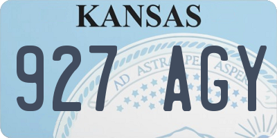 KS license plate 927AGY