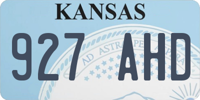 KS license plate 927AHD