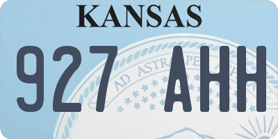 KS license plate 927AHH