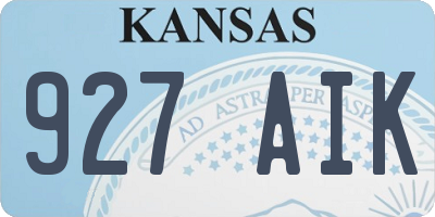 KS license plate 927AIK