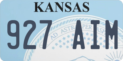 KS license plate 927AIM