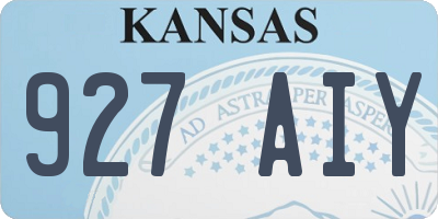 KS license plate 927AIY