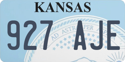 KS license plate 927AJE