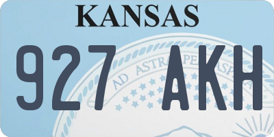 KS license plate 927AKH