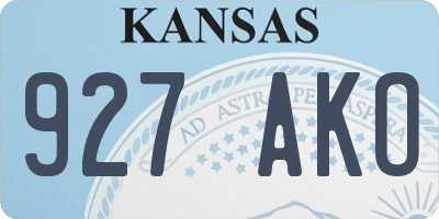 KS license plate 927AKO