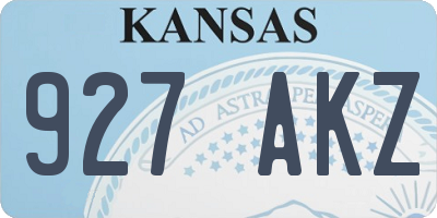KS license plate 927AKZ