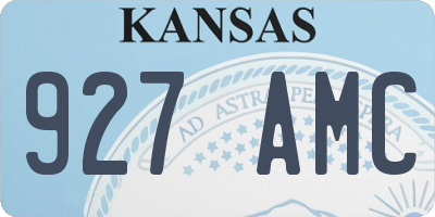 KS license plate 927AMC