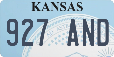 KS license plate 927AND