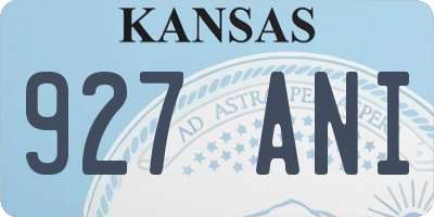 KS license plate 927ANI
