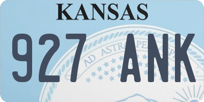 KS license plate 927ANK