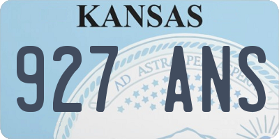 KS license plate 927ANS