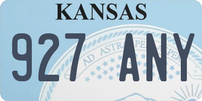KS license plate 927ANY
