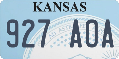 KS license plate 927AOA