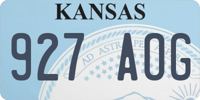 KS license plate 927AOG