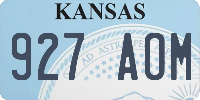 KS license plate 927AOM