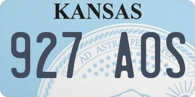 KS license plate 927AOS