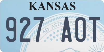 KS license plate 927AOT