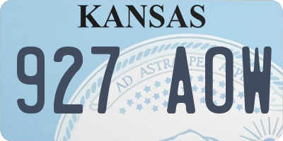 KS license plate 927AOW
