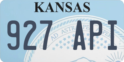 KS license plate 927API
